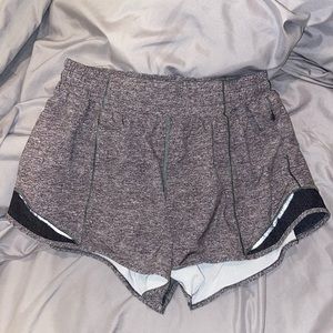 Grey Lululemon Low Rise Hotty Hot Shorts